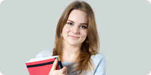 College girl holding books College girl holding books