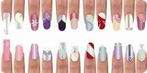 Nail art ideas and designs: stickers and glitter